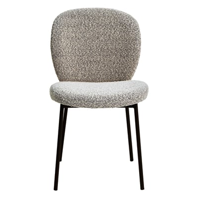Chaise repas effet laine bouclée blanche Alba ZAGO