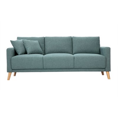 Canapé 3 places en tissu chenille terre brûlée et bois clair MUNIK MILIBOO