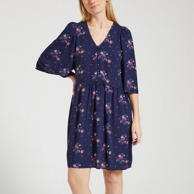 Платье короткое расклешенное с цветочным принтом, EMIBEL OUMA DES PETITS HAUTS