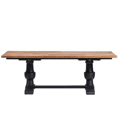 Table à manger rectangulaire en teck piétement noir poutre L220 - DALILA HELLIN, DEPUIS 1862