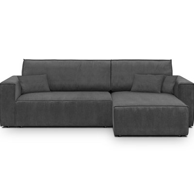 Canapé d'angle convertible 4 places en velours fines côtes - LIVIA NEW HOMIFAB