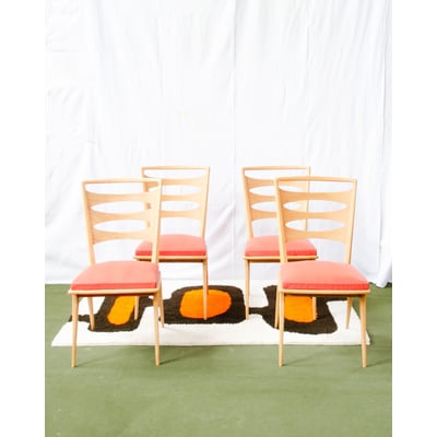 Lot de 4 chaises en hêtre Alma N°2100 - Bon état DEBONGOUT
