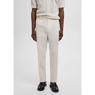 Pantalon costume slim-fit lin pinces MANGO MAN