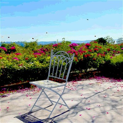 Chaise de jardin bleue décor mosaïque citrons (lot de 2) GRENADE PIER IMPORT