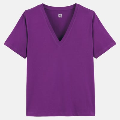 T-shirt loose scollo a V, maniche corte LA REDOUTE COLLECTIONS
