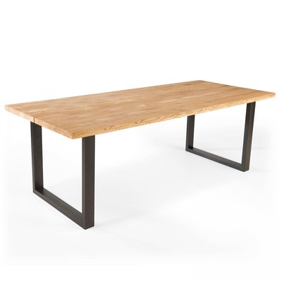 Table en chêne bords droits avec piètement en U, INGA OVIALA