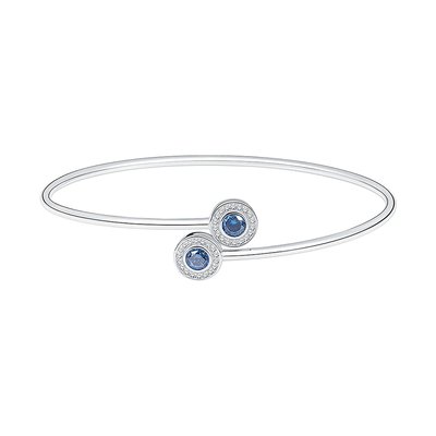 Jonc en argent 925 et oxyde de zirconium multicolore CLEOR