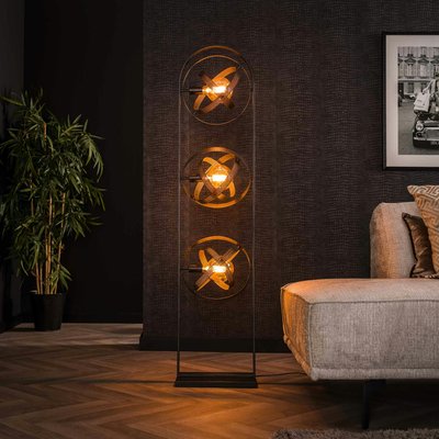 Lampadaire salon 3 anneaux métalliques TRIBECA PIER IMPORT