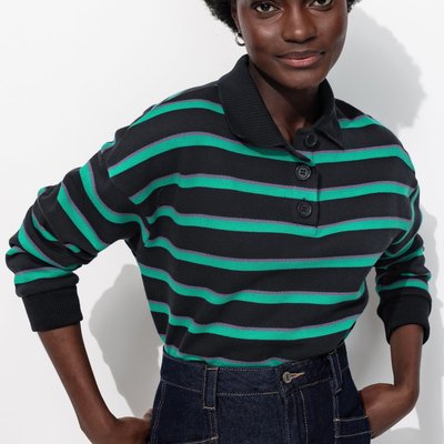 Polo rayé cropped en molleton PROMOD