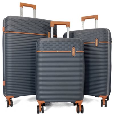 Lot 3 valises rigides dont 1 valise cabine TSA Polypropylène BLEU CERISE