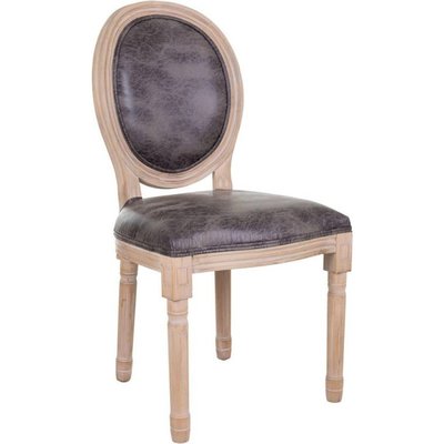 chaise médaillon en bois et tissu  style vintage élégant RECOLLECTION
