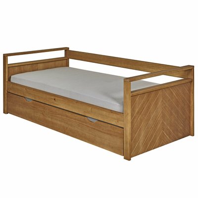 Pack lit banquette gigogne avec matelas Bois massif  IVY AKITEN RETAIL