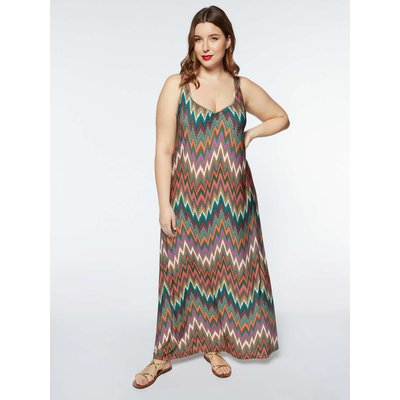 Robe longue cache-maillot en jersey imprimé FIORELLA RUBINO