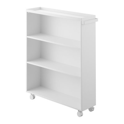 Etagère bibliothèque basse à roulettes acier  Tower YAMAZAKI