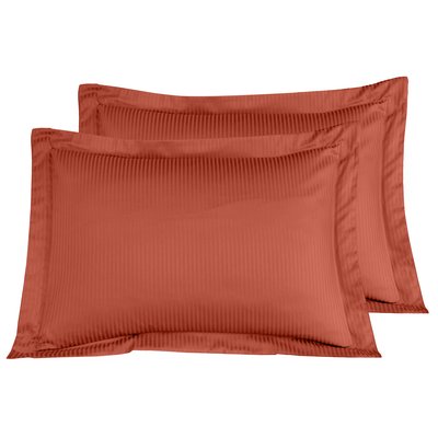 Lot de 2 taies d'oreiller rayées en satin de coton 120 fils VERSALUXE SENSEI MAISON
