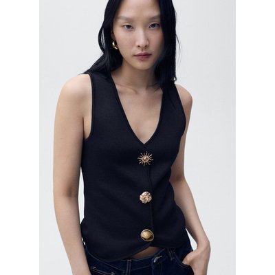 Gilet maille boutons bijoux MANGO