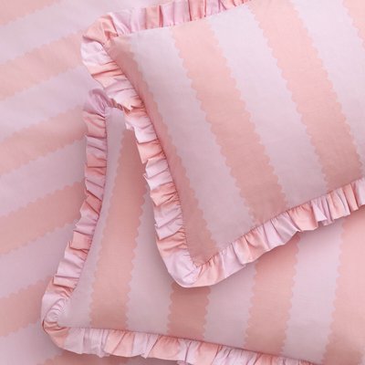Birdie Stripe Ruffle Pillowcase Pair WYLDER