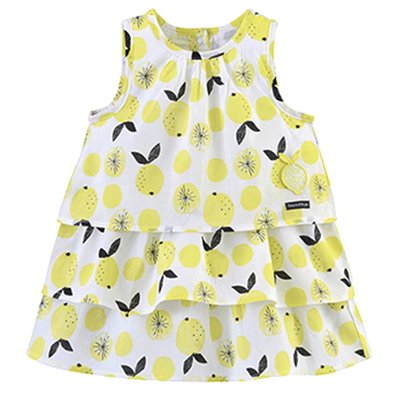 Robe imprimee jaune sans manches SUCRE D'ORGE