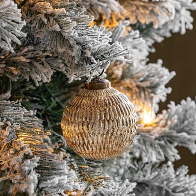 Set of 6 Crackle Baubles in Silver ÉDITÉ