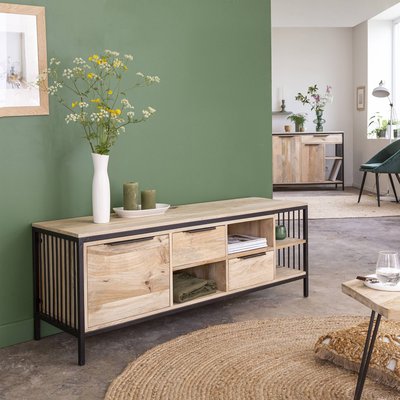 Meuble TV en bois de manguier et métal  HÉLOÏSE MADE IN MEUBLES 