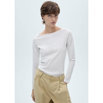 T-shirt col bateau coton MANGO