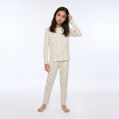 Pyjama manches longues pointelle en coton BIO GOTS MONOPRIX