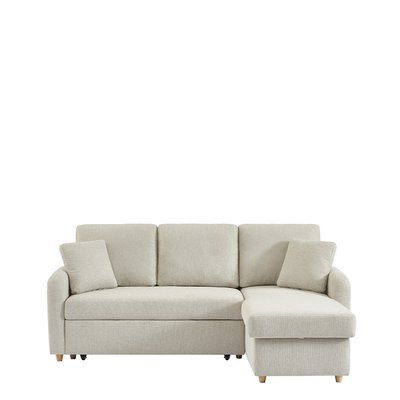 Canapé d'angle réversible convertible 3 places en tissu avec coffre- MATERA DRAWER
