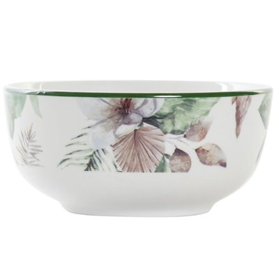 Bol en porcelaine motif tropical 13.5x13.5x6.5cm WADIGA