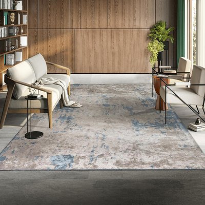 Tapis kilim tissé en coton motif abstrait UNIBLUE UN AMOUR DE TAPIS
