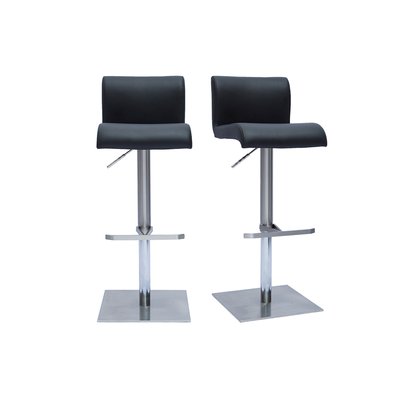 Tabourets De Bar Design Réglables  Et Inox Brossé (lot De 2) Sheina MILIBOO