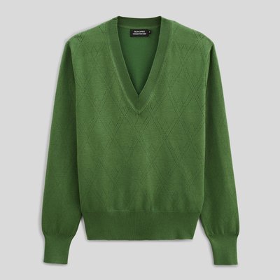 Pull col V ajouré MONOPRIX