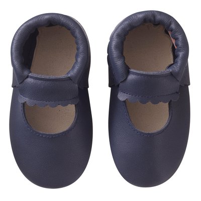 Chaussons cuir souple uni ouvert TICHOUPS