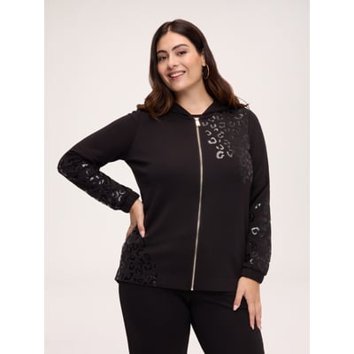Sweat ouvert avec imprimé maculé FIORELLA RUBINO