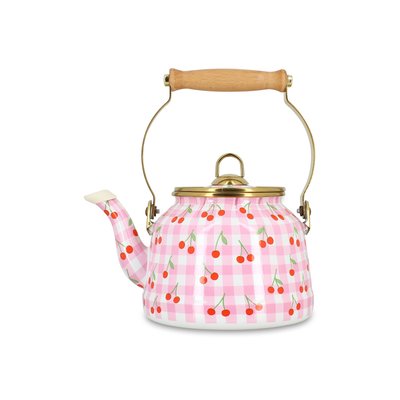 Bouilloire 2,5L en acier émaillé, VICHY CERISE MENASTYL