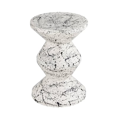 Table d'appoint, bout de canapé, table de chevet acier émaillé, motif moucheté Ø33 x H 47cm ZINA SWEEEK