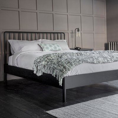 Uttara Scandi Oak Spindle Bed SO'HOME
