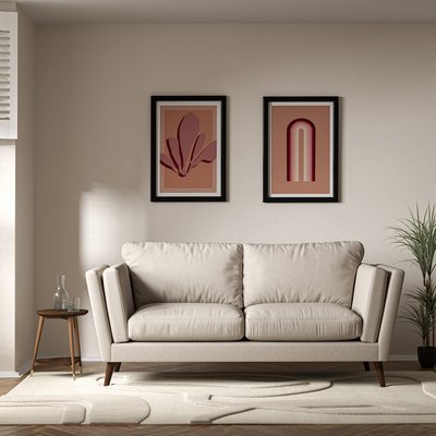 Frida Contemporary Soft Brushed 3 Seater Feather Sofa with Dark Wood Legs SO'HOME