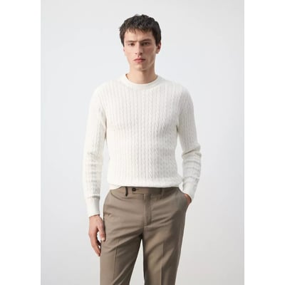 Pull 100 % coton maille torsadée MANGO MAN