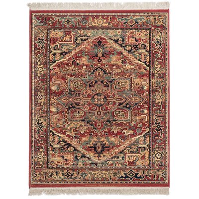 Tapis tissé en laine au design oriental vintage avec bordure - Saharna THEKO