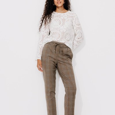 Pantalon carotte a carreaux La Redoute