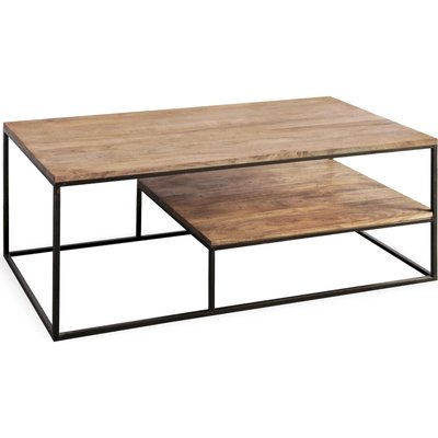 Table basse design acacia et métal style industriel naturel RECOLLECTION