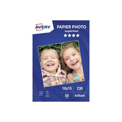 Papier photo 50 Photos brillantes 10x15 230g/m² AVERY
