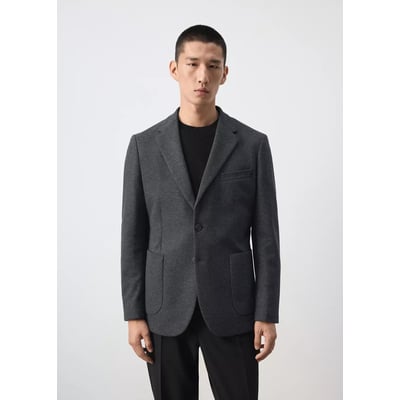 Blazer slim-fit en mélange de coton MANGO MAN