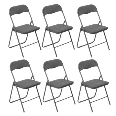 Lot de 6 chaises pliantes effet velours ATMOSPHERA