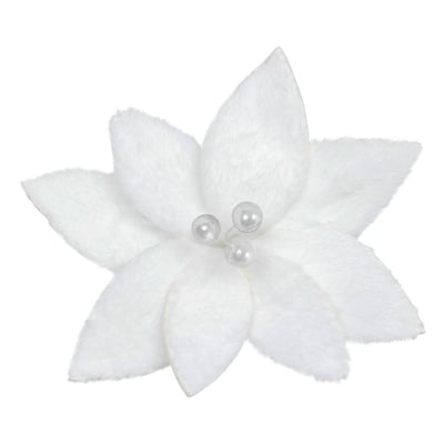 Décoration de sapin poinsettia blanc 25cm ATMOSPHERA