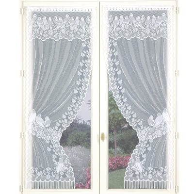 Paire de rideaux "Bonne-Femme" dentelle et franges HOME MAISON