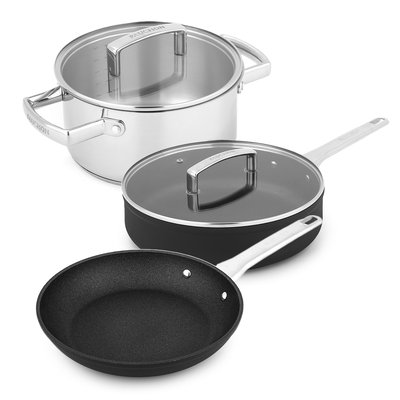 FAUCHAN ART DE LA TABLE Set 5 pièces 28cm antiadhésive aluminium signature LAGUIOLE