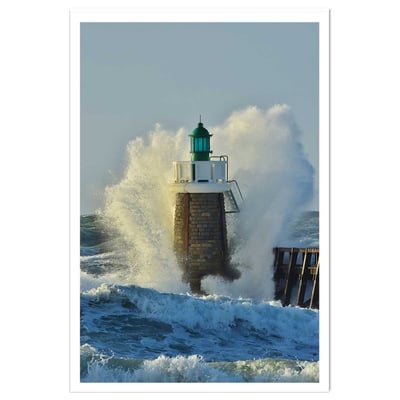 Affiche photo tempête sur le phare HEXOA