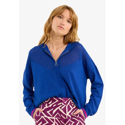 Cardigan zippé à capuche tricot fil textile ICODE