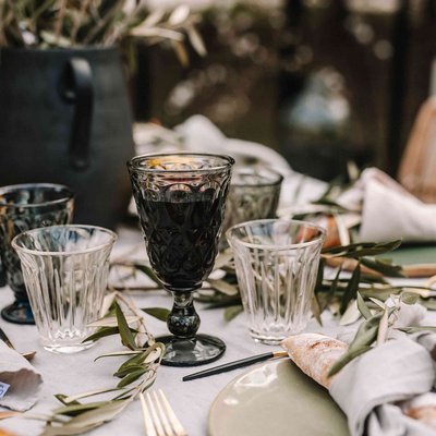 Set de 6 verres à vin gris anthracite Lyonnais LA ROCHERE